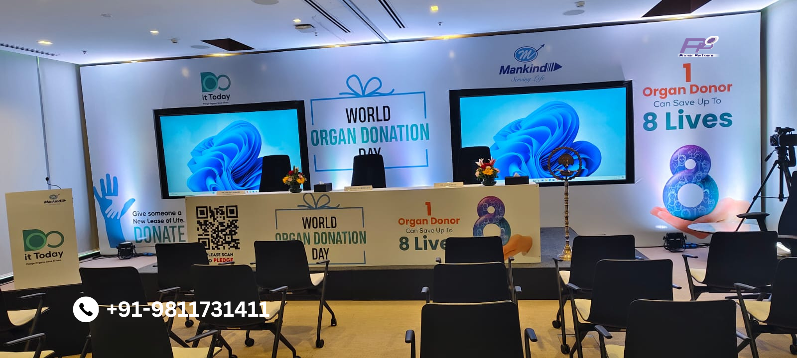 Mankind Pharma World Organ Donation Day Stage Setup Executed By Primar Partners in Delhi